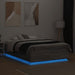 Cadru de pat cu LED, gri sonoma, 135x190 cm, lemn prelucrat - WALTI WALTI