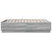 Cadru de pat cu LED, gri sonoma, 135x190 cm, lemn prelucrat - WALTI WALTI