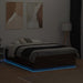 Cadru de pat cu LED, stejar maro, 135x190 cm, lemn prelucrat - WALTI WALTI
