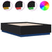 Cadru de pat cu lumini LED, negru, 120x190 cm, lemn prelucrat - WALTI WALTI