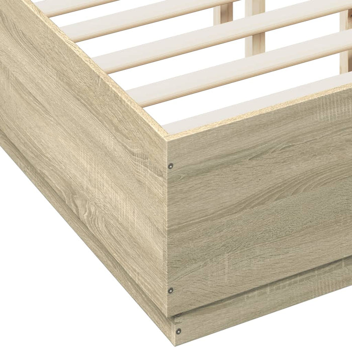 Cadru de pat cu LED stejar sonoma 120x190 cm lemn prelucrat - WALTI WALTI