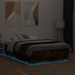 Cadru pat cu lumini LED stejar fumuriu 120x190cm lemn prelucrat - WALTI WALTI