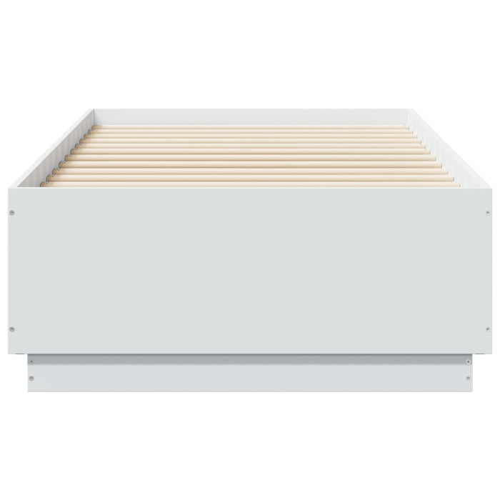 Cadru de pat cu lumini LED, alb, 90x190 cm, lemn prelucrat - WALTI WALTI