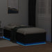 Cadru de pat cu lumini LED, negru, 90x190 cm, lemn prelucrat - WALTI WALTI
