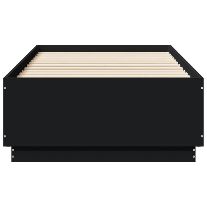 Cadru de pat cu lumini LED, negru, 90x190 cm, lemn prelucrat - WALTI WALTI