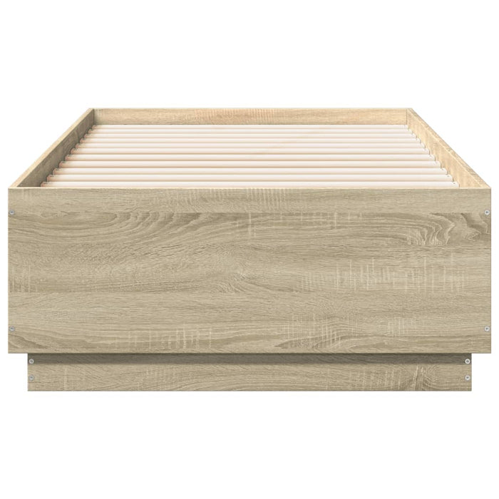 Cadru de pat cu LED, stejar sonoma, 90x190 cm, lemn prelucrat - WALTI WALTI
