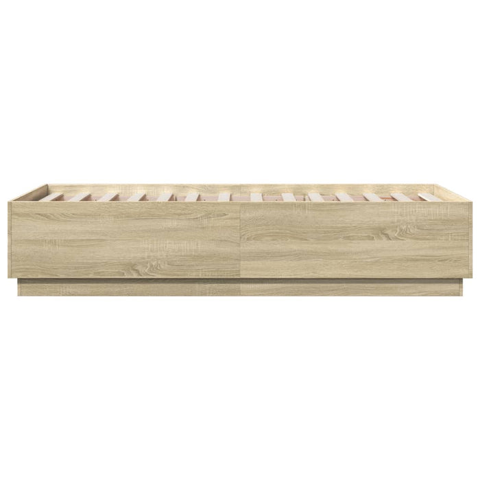 Cadru de pat cu LED, stejar sonoma, 90x190 cm, lemn prelucrat - WALTI WALTI