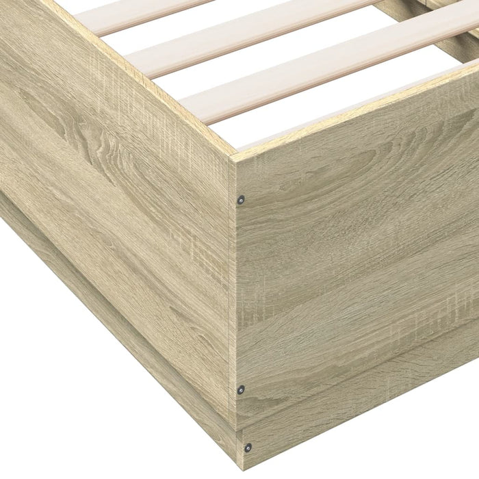 Cadru de pat cu LED, stejar sonoma, 90x190 cm, lemn prelucrat - WALTI WALTI