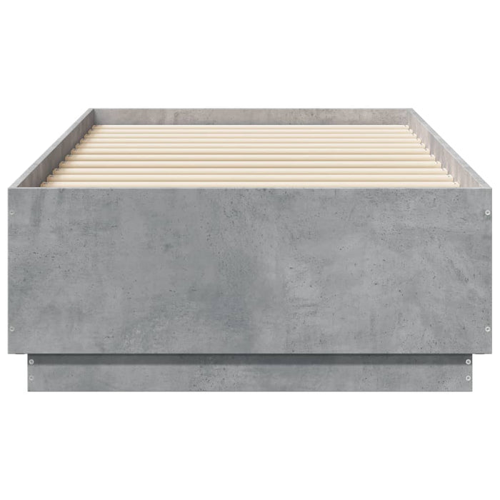 Cadru de pat cu LED, gri beton, 90x190 cm, lemn prelucrat - WALTI WALTI