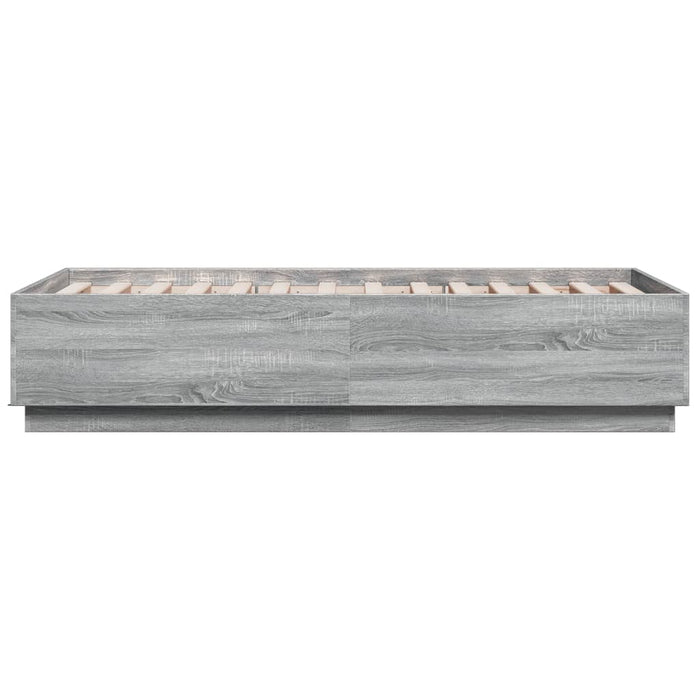 Cadru de pat cu LED, gri sonoma, 90x190 cm, lemn prelucrat - WALTI WALTI