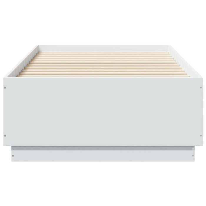 Cadru de pat cu LED, alb, 75x190 cm, lemn prelucrat - WALTI WALTI