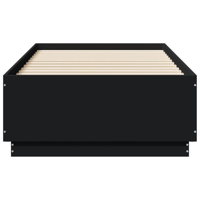 Cadru de pat cu LED, negru, 75x190 cm, lemn prelucrat - WALTI WALTI