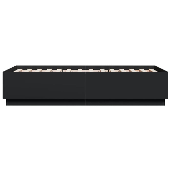Cadru de pat cu LED, negru, 75x190 cm, lemn prelucrat - WALTI WALTI