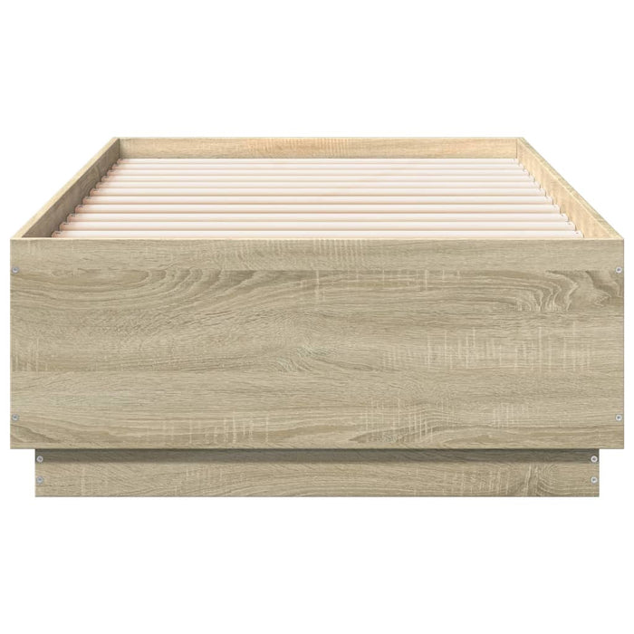 Cadru de pat cu LED stejar sonoma 75x190 cm lemn prelucrat - WALTI WALTI