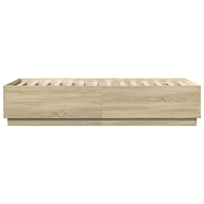 Cadru de pat cu LED stejar sonoma 75x190 cm lemn prelucrat - WALTI WALTI