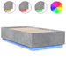 Cadru de pat cu LED, gri beton, 75x190 cm, lemn prelucrat - WALTI WALTI