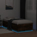 Cadru de pat cu LED stejar fumuriu 75x190 cm lemn prelucrat - WALTI WALTI