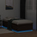 Cadru de pat cu LED stejar maro 75x190 cm lemn prelucrat - WALTI WALTI