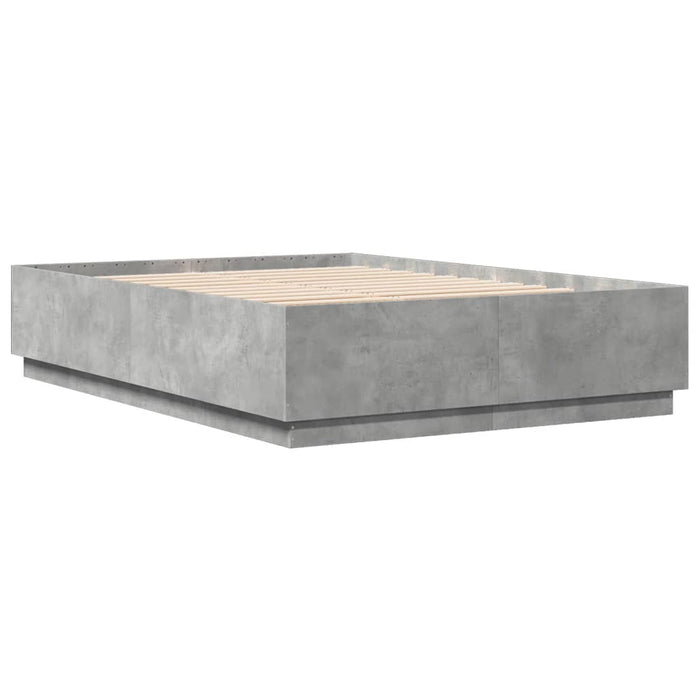 Cadru de pat, gri beton, 160x200 cm, lemn prelucrat - WALTI WALTI