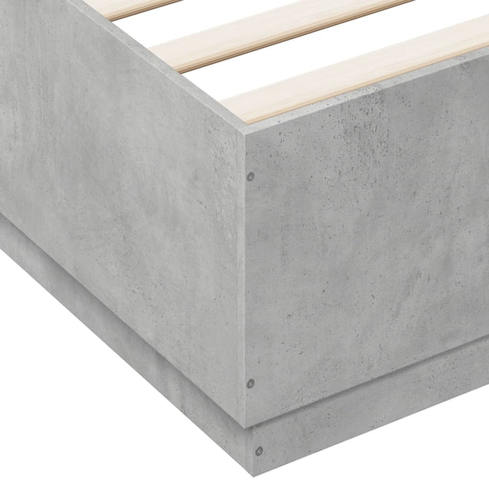 Cadru de pat, gri beton, 160x200 cm, lemn prelucrat - WALTI WALTI