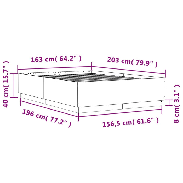 Cadru de pat, gri sonoma, 160x200 cm, lemn prelucrat - WALTI WALTI