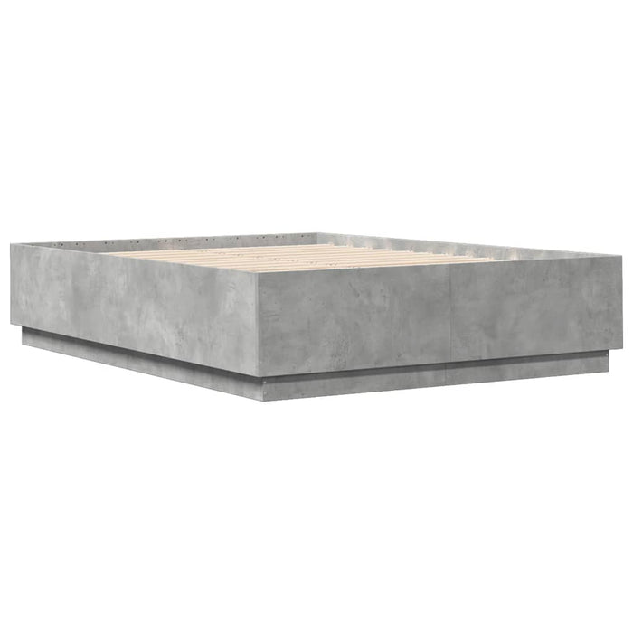 Cadru de pat, gri beton, 150x200 cm, lemn prelucrat - WALTI WALTI