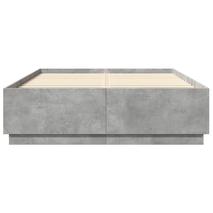 Cadru de pat, gri beton, 150x200 cm, lemn prelucrat - WALTI WALTI