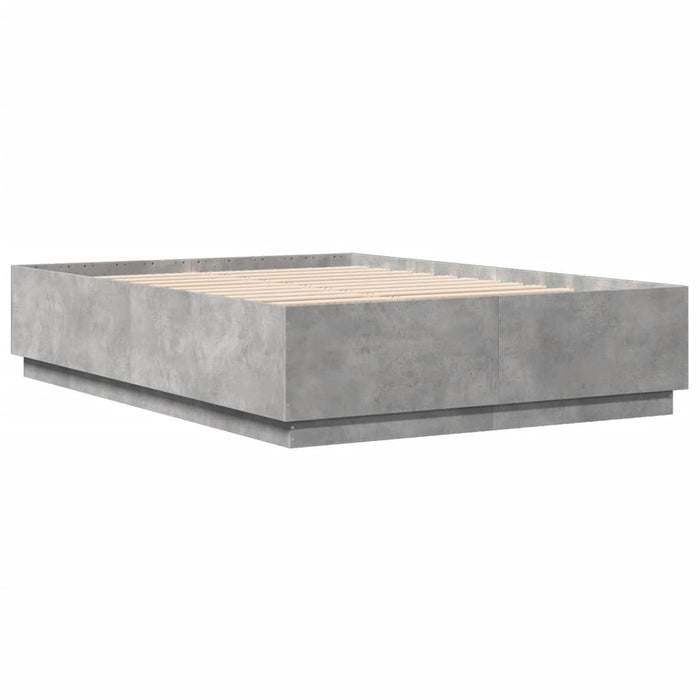 Cadru de pat, gri beton, 150x200 cm, lemn prelucrat - WALTI WALTI
