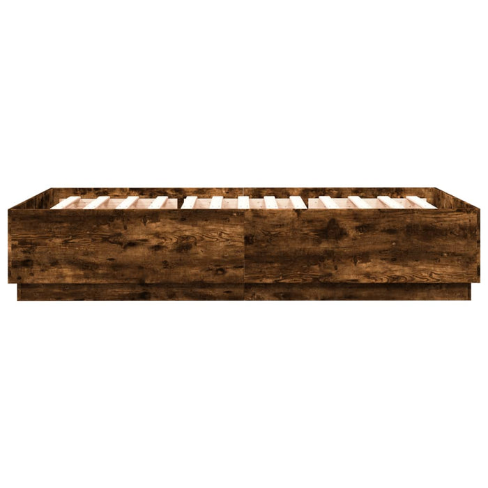 Cadru de pat, stejar fumuriu, 150x200 cm, lemn prelucrat WALTI
