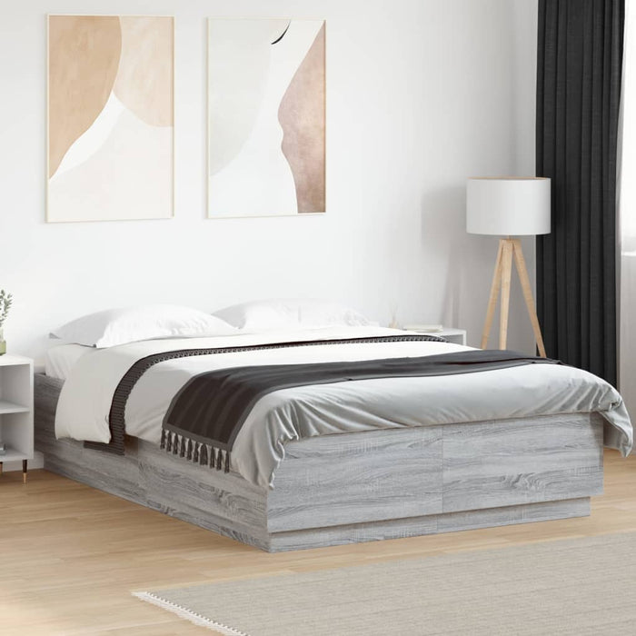 Cadru de pat, gri sonoma, 150x200 cm, lemn prelucrat - WALTI WALTI