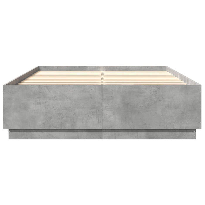 Cadru de pat, gri beton, 120x200 cm, lemn prelucrat - WALTI WALTI