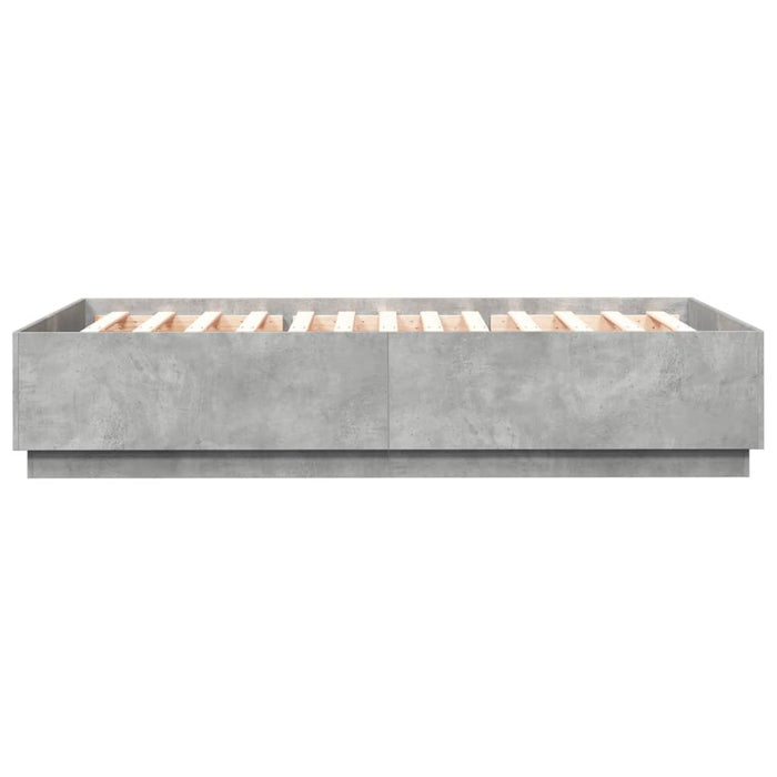 Cadru de pat, gri beton, 120x200 cm, lemn prelucrat - WALTI WALTI