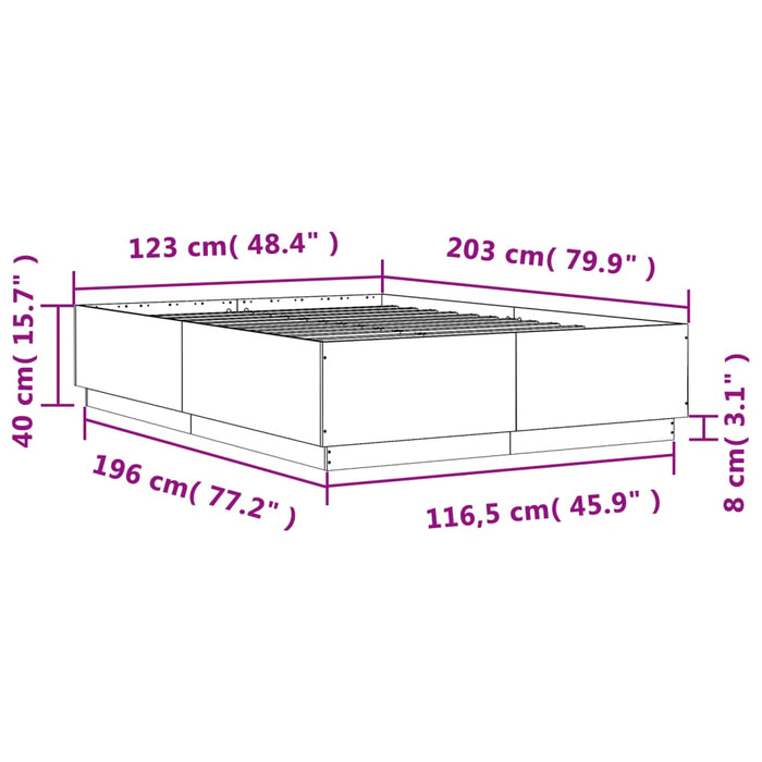 Cadru de pat, gri beton, 120x200 cm, lemn prelucrat - WALTI WALTI