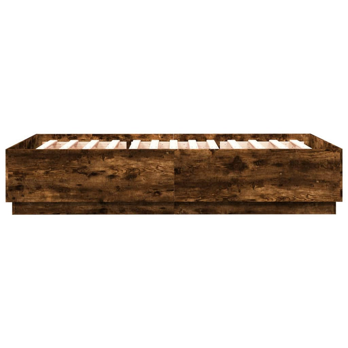 Cadru de pat, stejar fumuriu, 120x200 cm, lemn prelucrat - WALTI WALTI