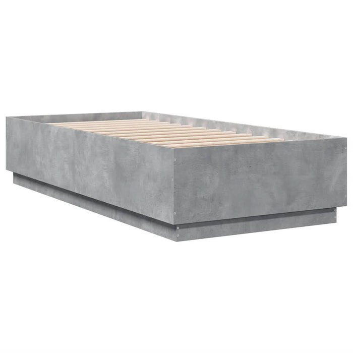 Cadru de pat, gri beton, 100x200 cm, lemn prelucrat - WALTI WALTI