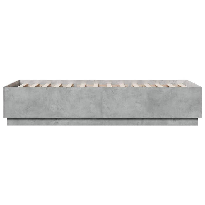 Cadru de pat, gri beton, 100x200 cm, lemn prelucrat - WALTI WALTI