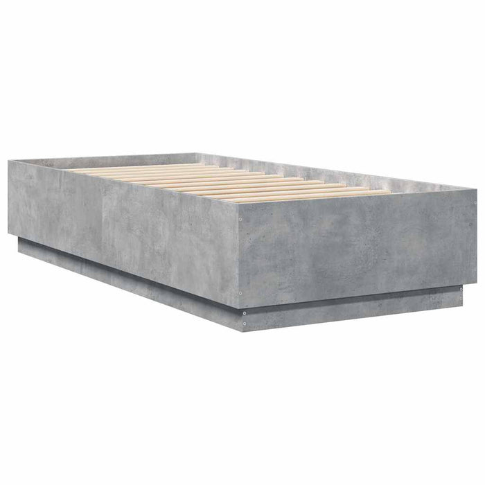 Cadru de pat, gri beton, 100x200 cm, lemn prelucrat - WALTI WALTI