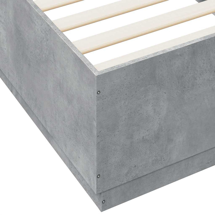 Cadru de pat, gri beton, 100x200 cm, lemn prelucrat - WALTI WALTI