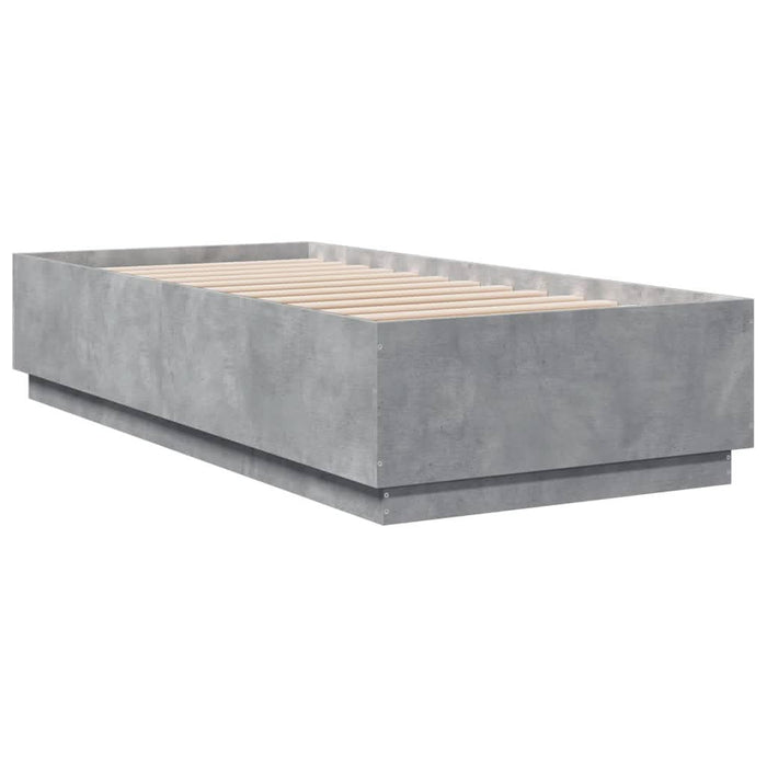 Cadru de pat, gri beton, 90x200 cm, lemn prelucrat - WALTI WALTI
