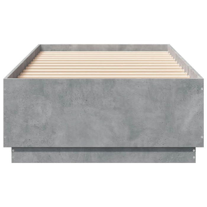 Cadru de pat, gri beton, 90x200 cm, lemn prelucrat - WALTI WALTI