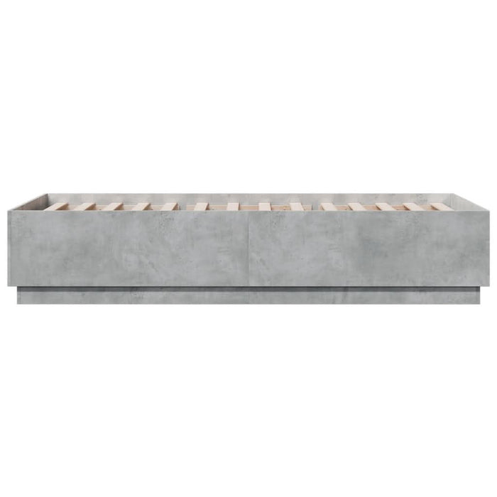 Cadru de pat, gri beton, 90x200 cm, lemn prelucrat - WALTI WALTI