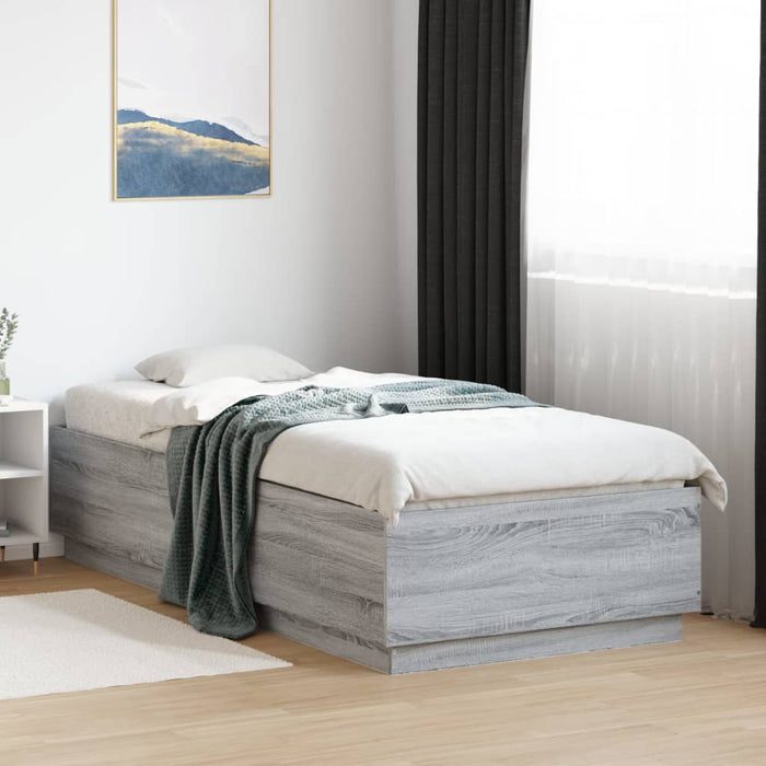 Cadru de pat, gri sonoma, 90x200 cm, lemn prelucrat - WALTI WALTI