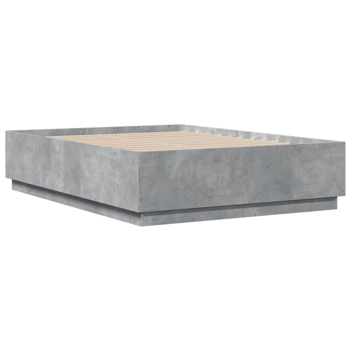 Cadru de pat, gri beton, 140x190 cm, lemn prelucrat - WALTI WALTI