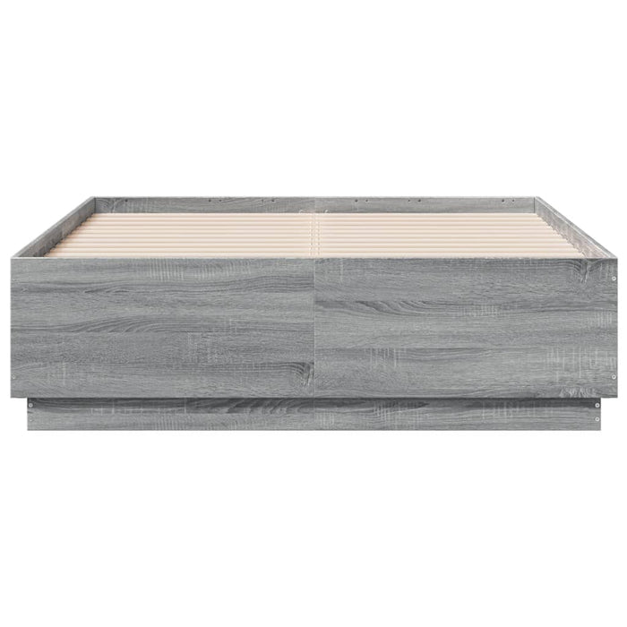 Cadru de pat, gri sonoma, 140x190 cm, lemn prelucrat WALTI