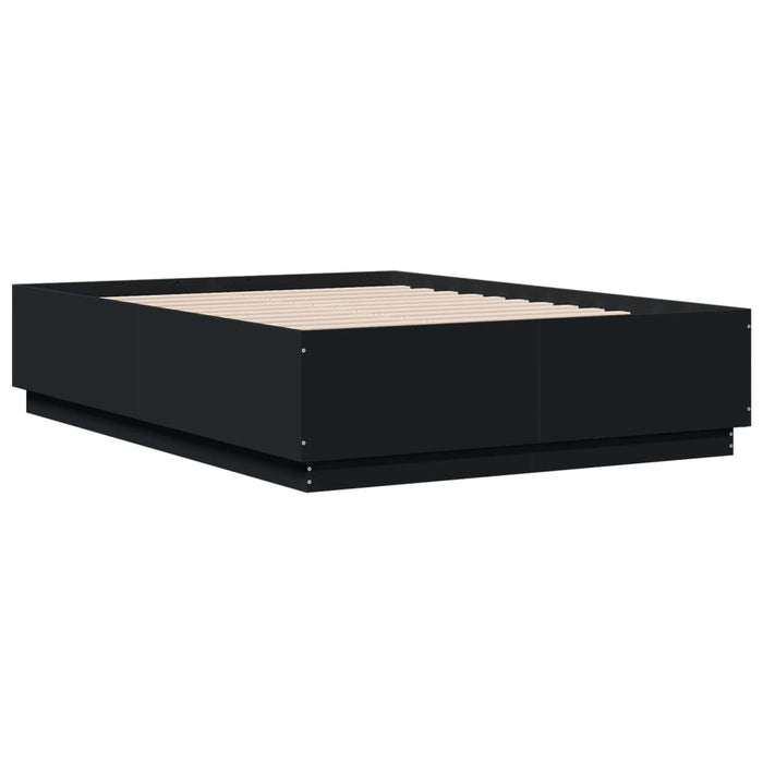 Cadru de pat, negru ,135x190 cm, lemn prelucrat WALTI