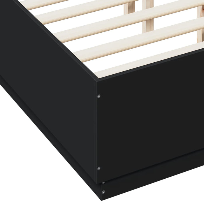 Cadru de pat, negru ,135x190 cm, lemn prelucrat WALTI