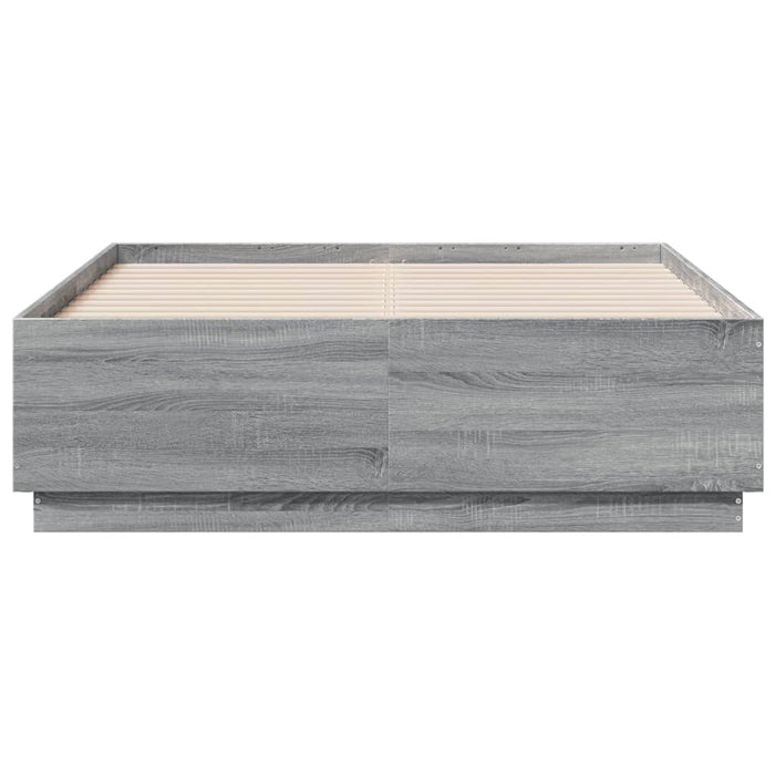 Cadru de pat, gri sonoma, 135x190 cm, lemn prelucrat - WALTI WALTI
