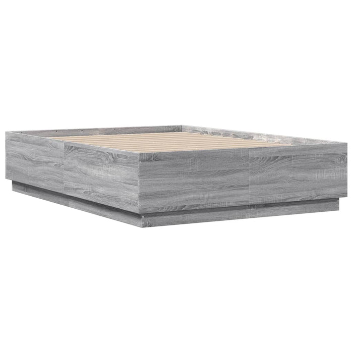 Cadru de pat, gri sonoma, 135x190 cm, lemn prelucrat - WALTI WALTI