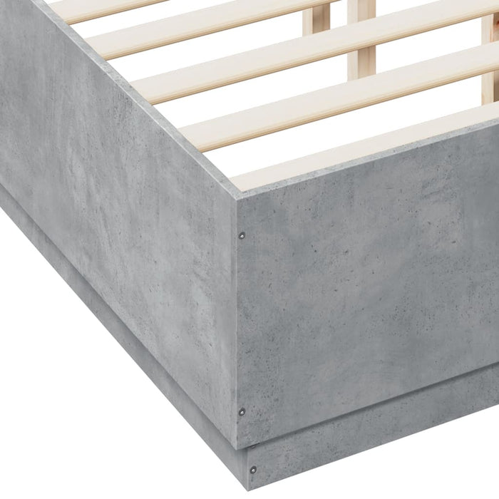 Cadru de pat, gri beton, 120x190 cm, lemn prelucrat - WALTI WALTI