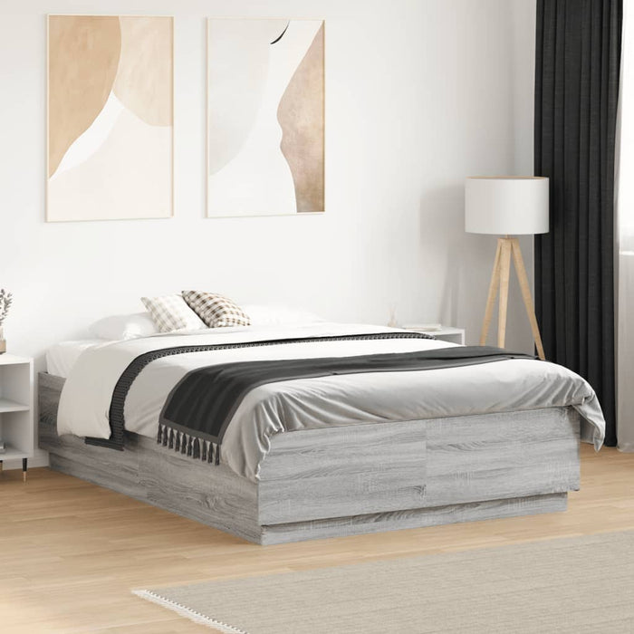 Cadru de pat, gri sonoma, 120x190 cm, lemn prelucrat - WALTI WALTI